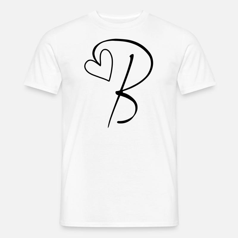 Buchstabe B Buchstabe-B Kalligrafie - Männer T-Shirt - Weiß