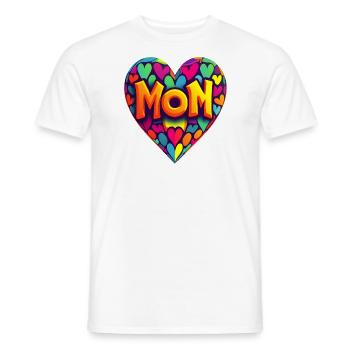 Mother's Day Heart Colorful - Men's T-Shirt - white - Front - AI Model Male 178 dark (178cm)