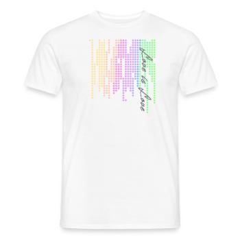 love is love,LGBT,Rainbow,colorful,Dots - Men's T-Shirt - white - Front - AI Model Male 178 dark (178cm)