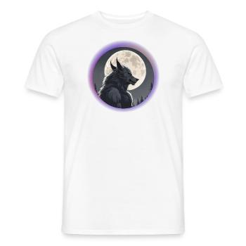 Le loup-garou aime la lune - T-shirt homme - blanc - Devant - AI Model Male 178 dark (178cm)