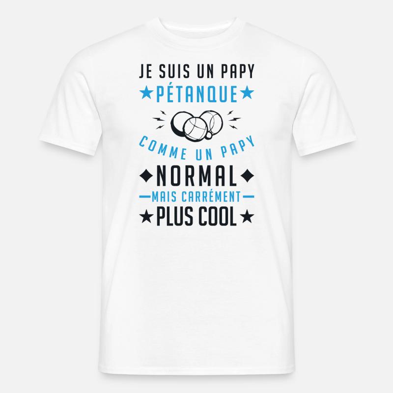 Ich bin ein Opa Petanque - Männer T-Shirt - Weiß