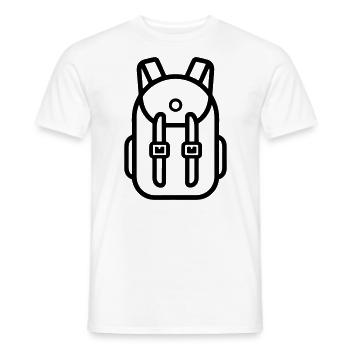 Sac à dos - T-shirt homme - blanc - Devant - AI Model Male 178 dark (178cm)