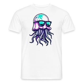 Qualle Cool Comic - Männer T-Shirt - Weiß - Vorne - AI Model Male 178 dark (178cm)