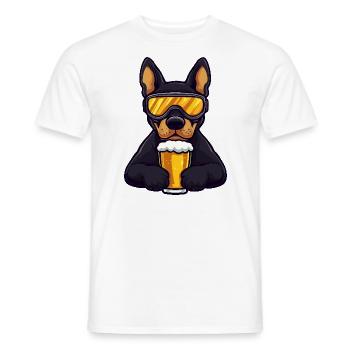 Dobermann Hund Apres Ski Bier - Männer T-Shirt - Weiß - Vorne - AI Model Male 178 dark (178cm)