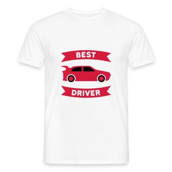 Meilleur pilote de voiture de sport (voiture de sport, bannière) - T-shirt homme - blanc - Devant - AI Model Male 178 dark (178cm)