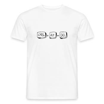 CTRL ALT DEL to restart - Männer T-Shirt - Weiß - Vorne - AI Model Male 178 dark (178cm)