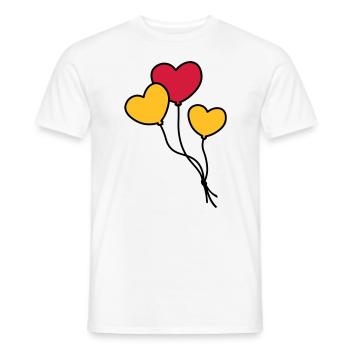 Herzballons / Heart balloon / Ballon coeur - Men's T-Shirt - white - Front - AI Model Male 178 dark (178cm)