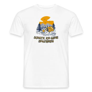 Spazieren Outdoor Wald Zelt Camping Schatz Wandern - Männer T-Shirt - Weiß - Vorne - AI Model Male 178 dark (178cm)