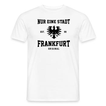 Frankfurt am Main - Hessen - 069 - Ultras - Männer T-Shirt - Weiß - Vorne - AI Model Male 178 dark (178cm)