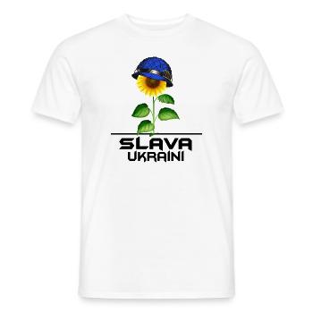 ukraine tournesol slava ukraini bleu-jaune - T-shirt homme - blanc - Devant - AI Model Male 178 dark (178cm)