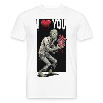 Je t’aime - Zombie - T-shirt homme - blanc - Devant - AI Model Male 178 dark (178cm)