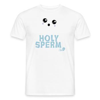 Holy Sperm - Männer T-Shirt - Weiß - Vorne - AI Model Male 178 dark (178cm)