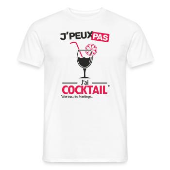 J'peux pas, j'ai cocktail - T-shirt homme - blanc - Devant - AI Model Male 178 dark (178cm)