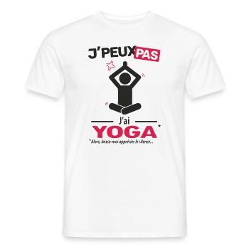 J'peux pas, j'ai yoga (homme) - T-shirt homme - blanc - Devant - AI Model Male 178 dark (178cm)