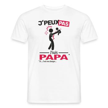 J'peux pas, j'suis papa (vomi) - T-shirt homme - blanc - Devant - AI Model Male 178 dark (178cm)