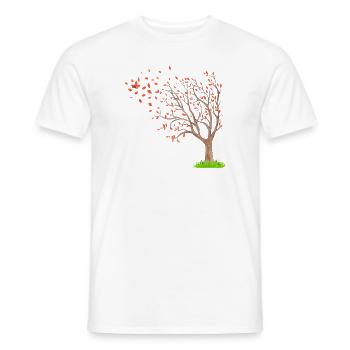 Tree of Life and Butterfly - Men's T-Shirt - white - Front - AI Model Male 178 dark (178cm)