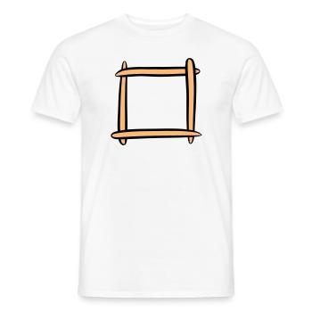 Cadre décoratif en bois / cadre photo. Modèle. - T-shirt homme - blanc - Devant - AI Model Male 178 dark (178cm)