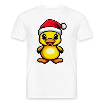 Canard Noël Mignon - T-shirt homme - blanc - Devant - AI Model Male 178 dark (178cm)