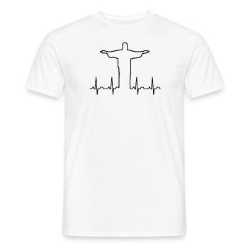Jesus Christus Herzschlag (schwarz) - Männer T-Shirt - Weiß - Vorne - AI Model Male 178 dark (178cm)