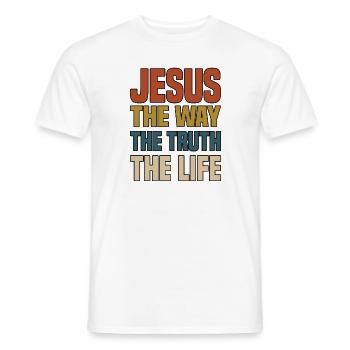 Jesus The Way The Truth The Life - Men's T-Shirt - white - Front - AI Model Male 178 dark (178cm)