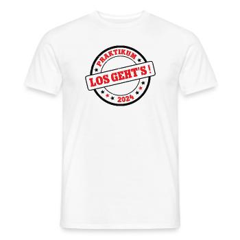 Praktikum 2024 Los Geht's Praktikanten Praktikant - Männer T-Shirt - Weiß - Vorne - AI Model Male 178 dark (178cm)