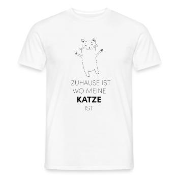 Zuhause ist, wo meine Katze ist - Katzenshirt - Männer T-Shirt - Weiß - Vorne - AI Model Male 178 dark (178cm)