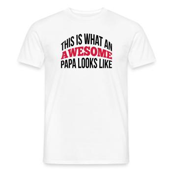 Papa - Men's T-Shirt - white - Front - AI Model Male 178 dark (178cm)