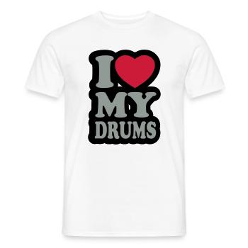 I love my drums - J'aime mes tambours - T-shirt homme - blanc - Devant - AI Model Male 178 dark (178cm)