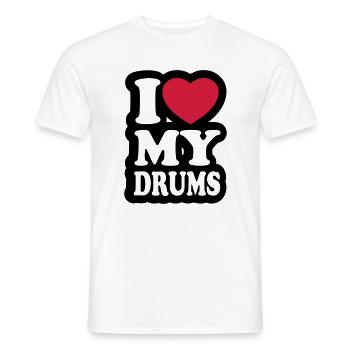 I love my drums - J'aime mes tambours - T-shirt homme - blanc - Devant - AI Model Male 178 dark (178cm)