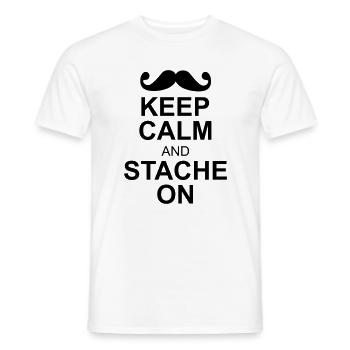 moustache - T-shirt homme - blanc - Devant - AI Model Male 178 dark (178cm)