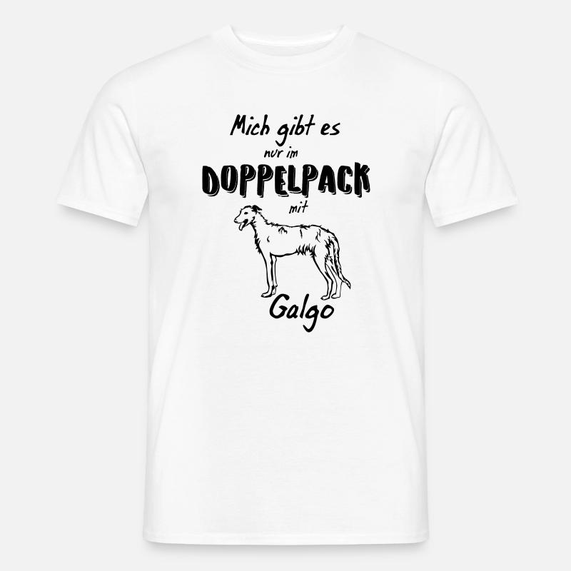 Galgo Silhouette - Kontur - Männer T-Shirt - Weiß