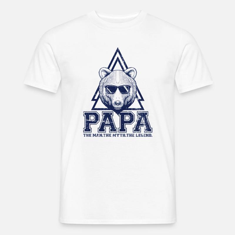Papa Bear Dreieck-Logo - Männer T-Shirt - Weiß