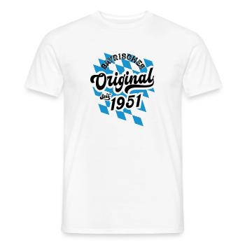 Bayrisches Original seit 1951 Geburtstag - Männer T-Shirt - Weiß - Vorne - AI Model Male 178 dark (178cm)