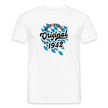Bayrisches Original seit 1942 Geburtstag - Männer T-Shirt - Weiß - Vorne - AI Model Male 178 dark (178cm)