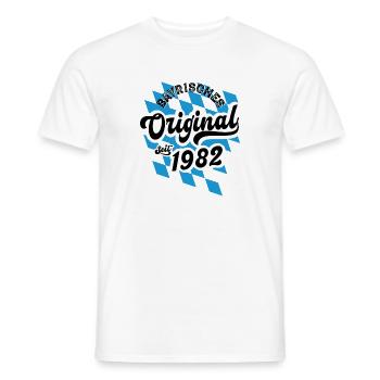 Bayrisches Original seit 1982 Geburtstag - Männer T-Shirt - Weiß - Vorne - AI Model Male 178 dark (178cm)