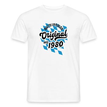 1980 Bayrisches Original seit 1980 Geburtstag - Männer T-Shirt - Weiß - Vorne - AI Model Male 178 dark (178cm)
