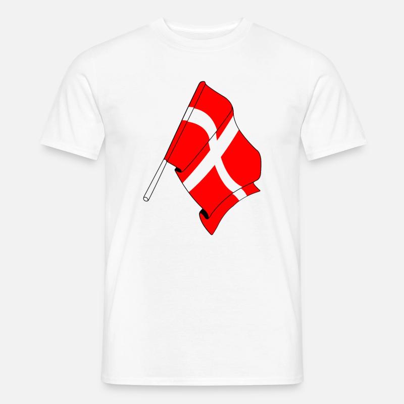 Flagge: Dänemark - Männer T-Shirt - Weiß
