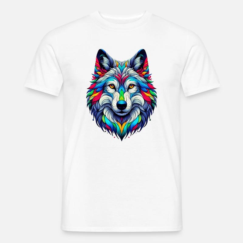 Wolf - Männer T-Shirt - Weiß