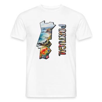 Aquarell Landkarte Portugal - Männer T-Shirt - Weiß - Vorne - AI Model Male 178 dark (178cm)