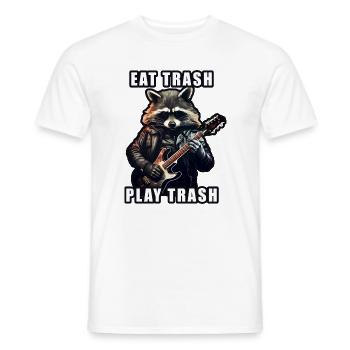 Metalhead raccoon guitar - Men's T-Shirt - white - Front - AI Model Male 178 dark (178cm)