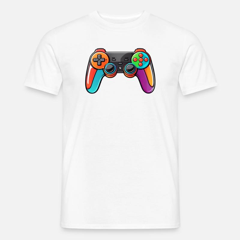 Gamepad Controller Farben Bunt - Männer T-Shirt - Weiß
