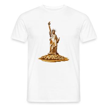 Goldene Statue der Freiheitsfackel - Männer T-Shirt - Weiß - Vorne - AI Model Male 178 dark (178cm)