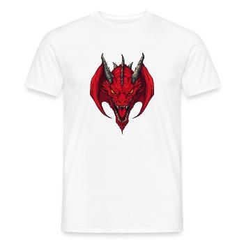 Roter Drachenkopf Frontansicht - Männer T-Shirt - Weiß - Vorne - AI Model Male 178 dark (178cm)