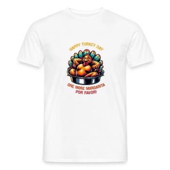 Thanksgiving Turkey Margarita Design - T-shirt homme - blanc - Devant - AI Model Male 178 dark (178cm)