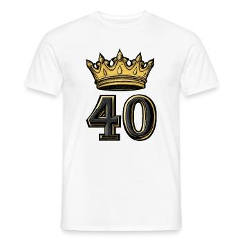 40 Zahl Krone - Männer T-Shirt - Weiß - Vorne - AI Model Male 178 dark (178cm)