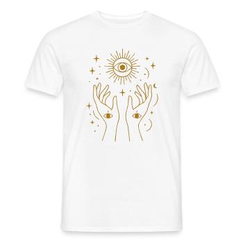 Göttliche Energie-Linienzeichnung - Männer T-Shirt - Weiß - Vorne - AI Model Male 178 dark (178cm)