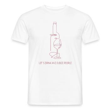 Drinks & Judging – One Line Art - Men's T-Shirt - white - Front - AI Model Male 178 dark (178cm)