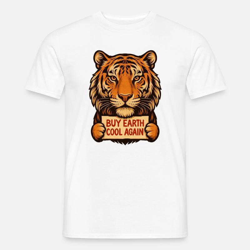 Tiger sagt: Make Eath Cool Again - Männer T-Shirt - Weiß