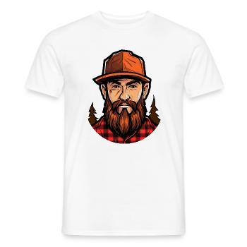 Illustration du bûcheron Wald - T-shirt homme - blanc - Devant - AI Model Male 178 dark (178cm)