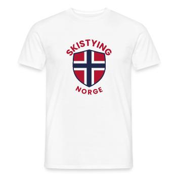 Le bouclier du style ski de Norvège - T-shirt homme - blanc - Devant - AI Model Male 178 dark (178cm)